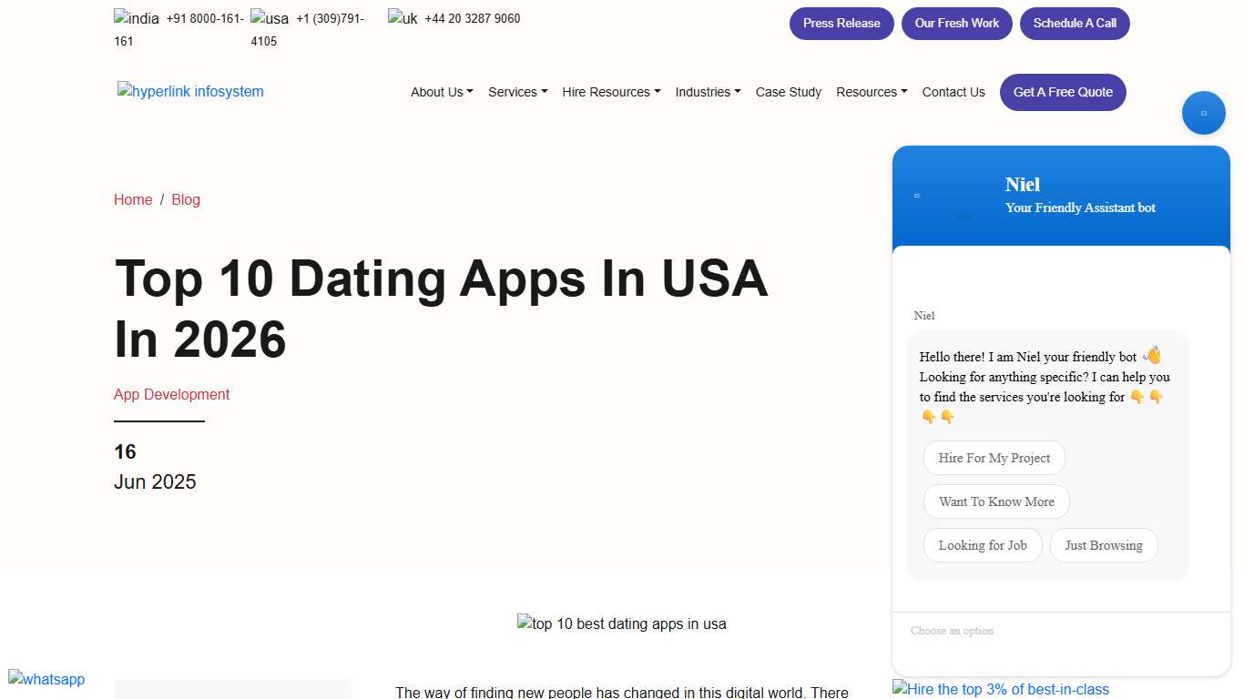 Top 10 Dating Apps in USA: A 2026 Guide Hyperlink InfoSystem