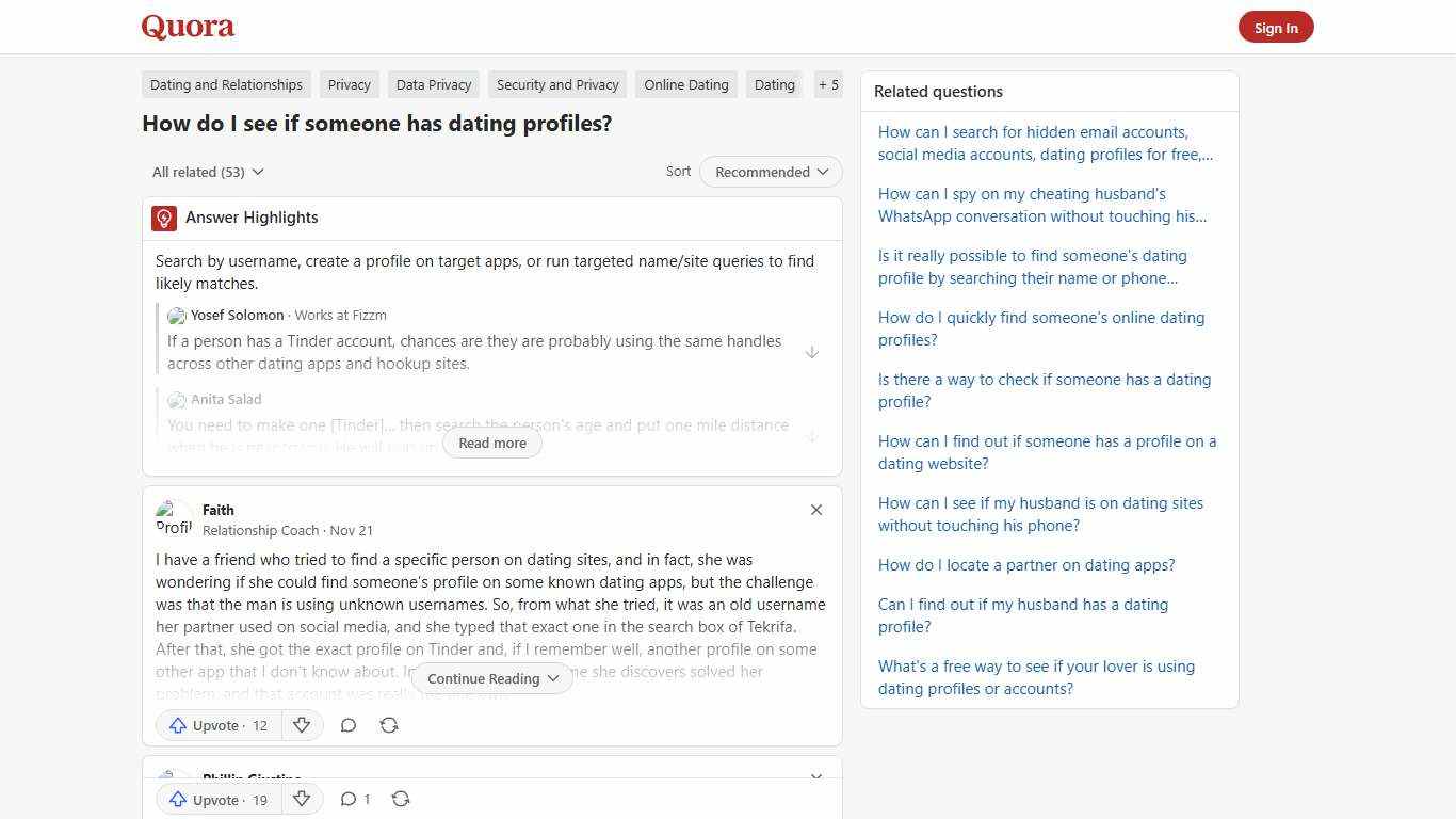 How to see if someone has dating profiles - Quora